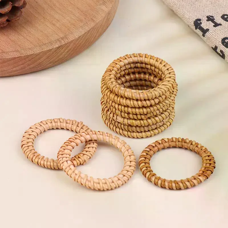 Home Decor Rattan - 12 piezas de servilleteros bohemios de