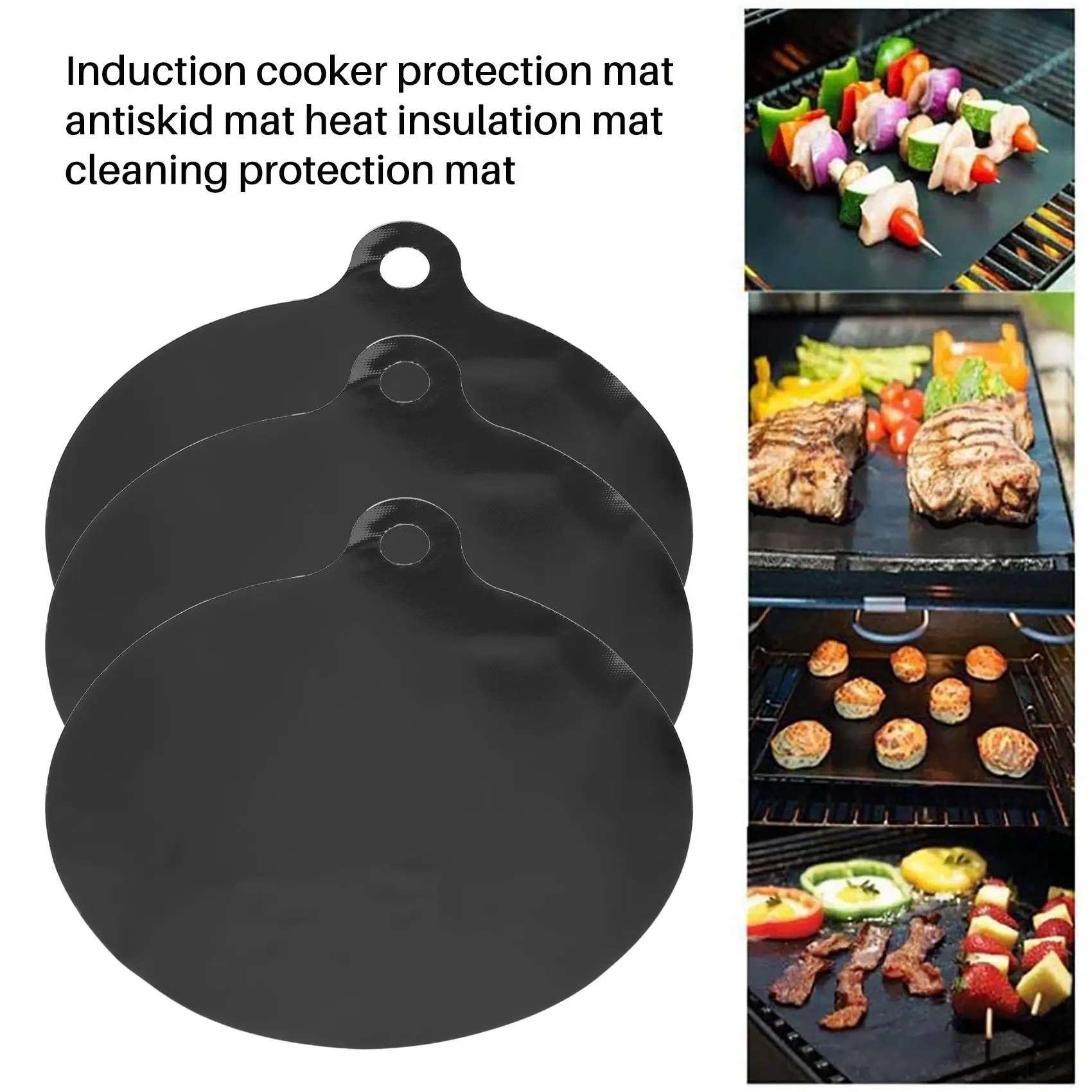 Electric Induction Hob Protector Mat Anti-Slip Mat Silicone Cooktop Scratch Protector Cover Heat Insulated Mat 3 Pack