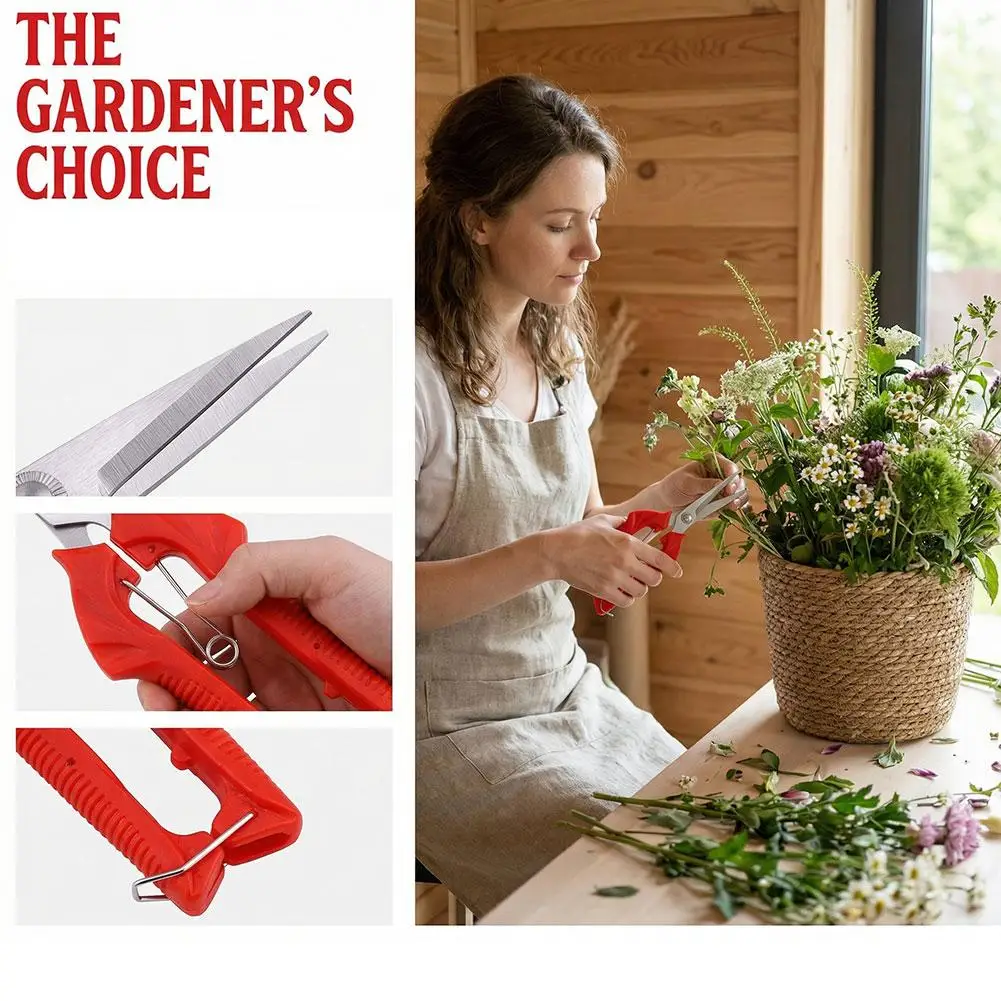 1pcs Straight Head Pruning Shears Non-slip HandleStainless Steel Outils Manuels Household Bonsai Garden Scissors Pruing Shear