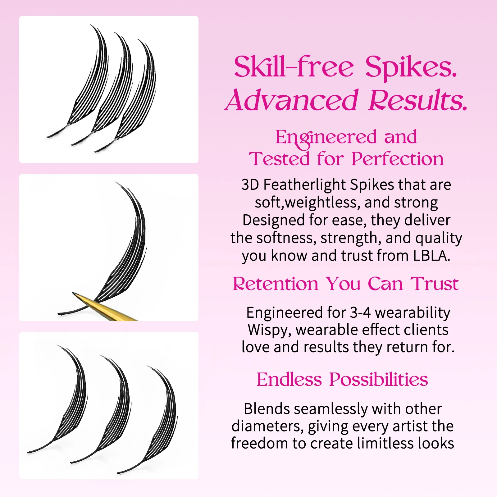 LAKANAKU cils Spire préfabriqués pointes de tour d'anime Ultra léger pointes d'anime imprimées en 3D Extensions de cils de bande dessinée Manga Lash