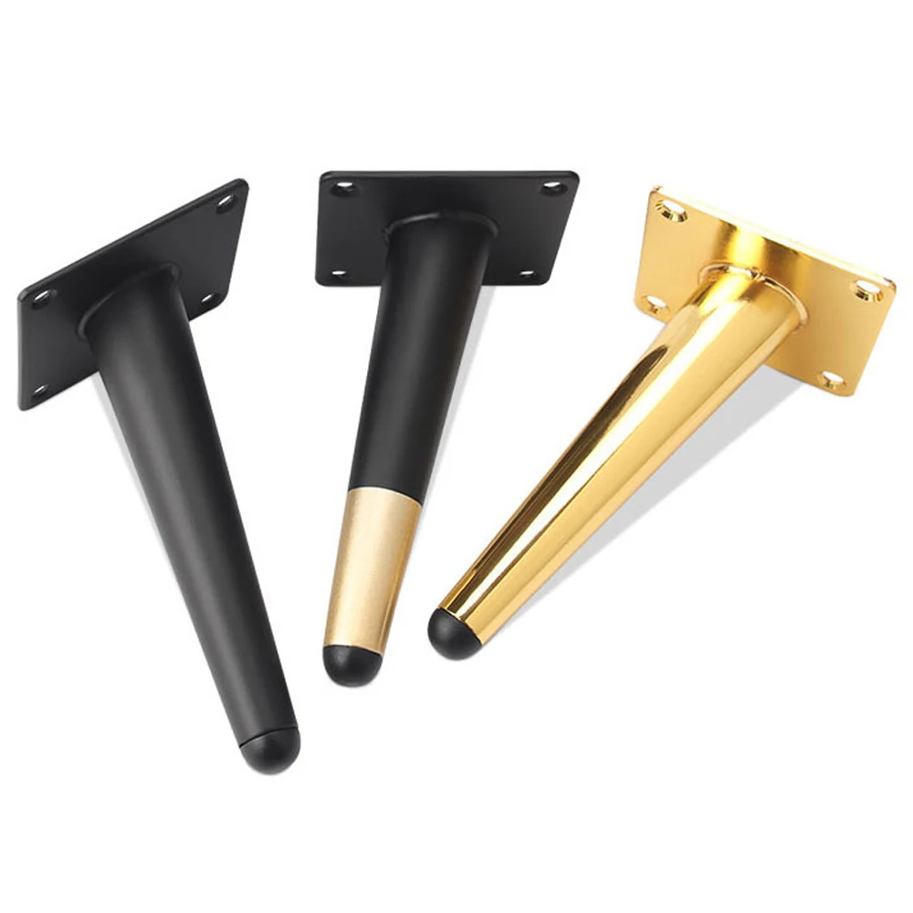 4Pcs 10-55cm Legs for Metal Furniture Black Gold Sofa Bed Iron Coffee Table Foot and Desk Chair Dresser Cabinet Replacement Feet