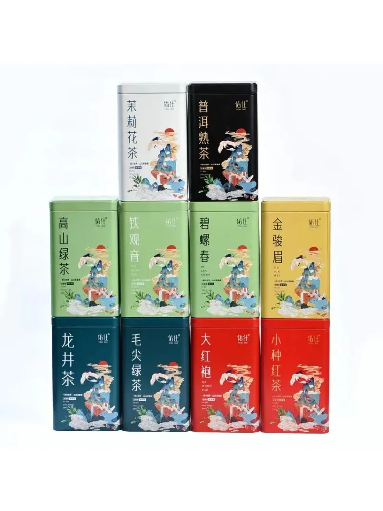 Herbata Tieguanyin Premium, Da Hong Pao, Herbata Jaśminowa, Herbata Zielona, Herbata Czarna, Herbata Oolong, Aluminiowe Puszki i Pudełka do Pakowania Herbaty w Wiadro. — 2