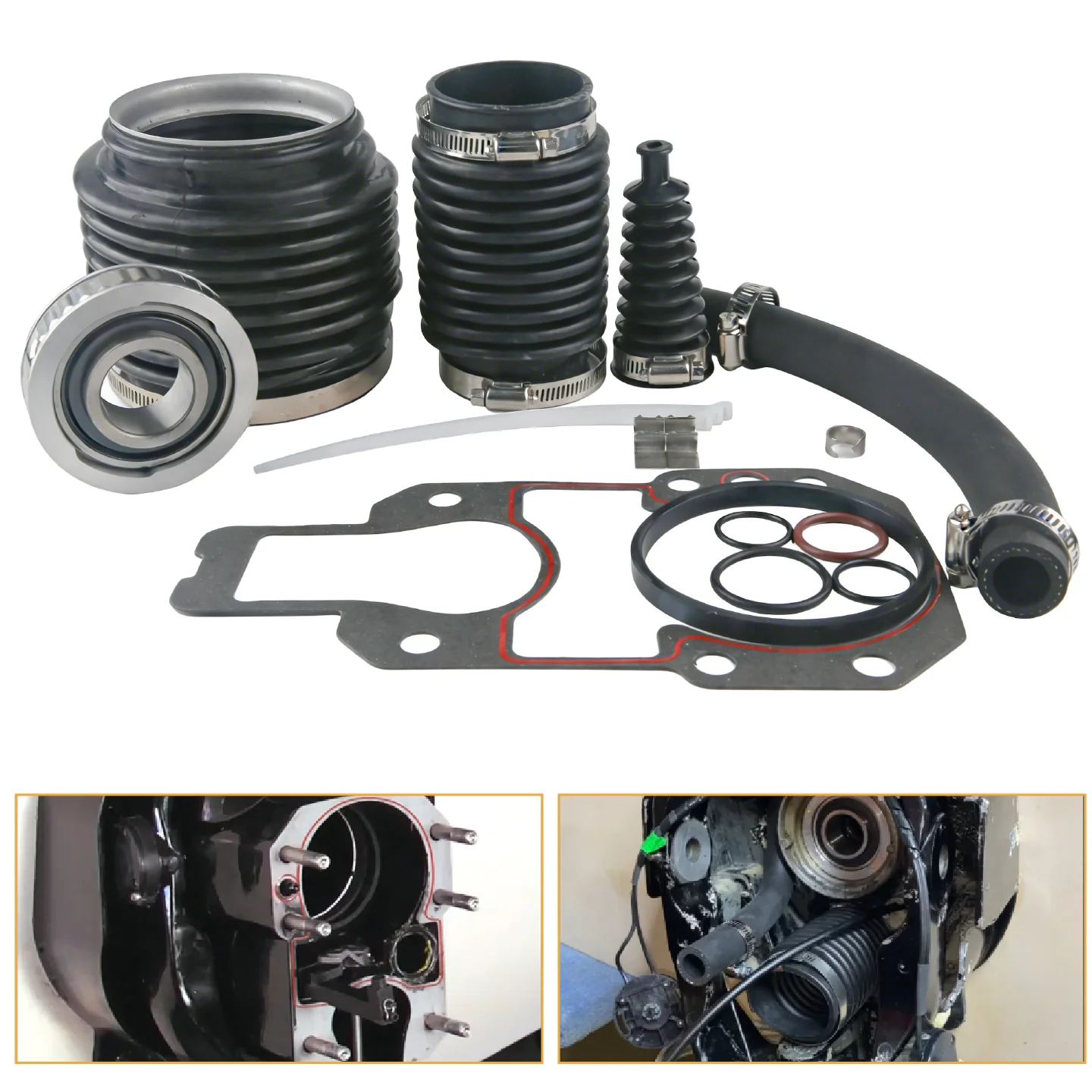 

Transom Bellows Repair Sealing Kit With Gimbal Bearing For MerCruiser Alpha One Gen 2 Stern Drive Engine OEM 18-8218 30-803099T