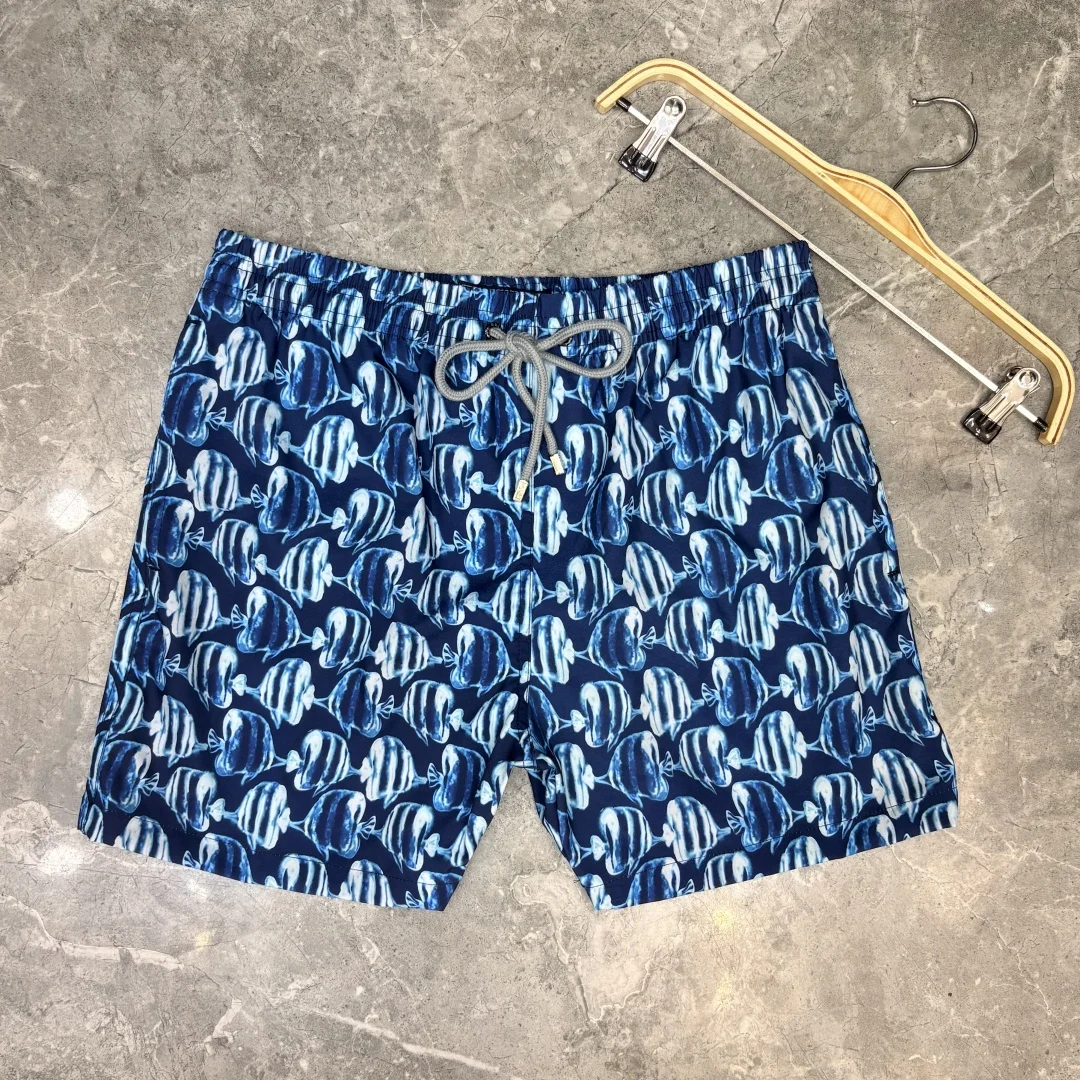 

Luxury Brand Men's Fish Print Board Shorts Quick-Dry Swimming Trunks Breathable Surf Beach Shorts