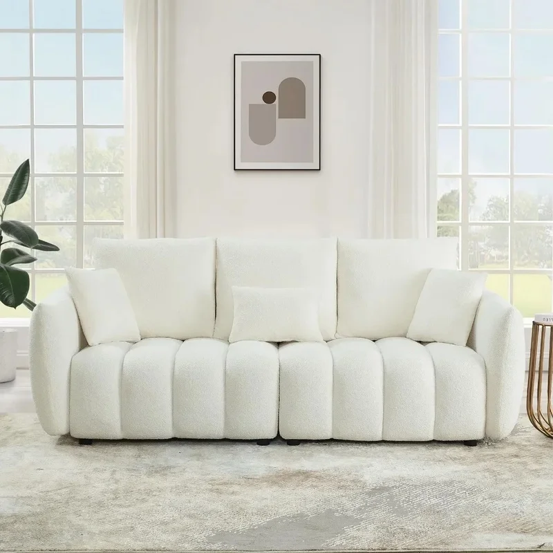 

Deep Seat Cloud Sofa, 82" Modern 3-Seater Couch, Upholstered Boucle Fabric, Oversized Loveseat for Living Room