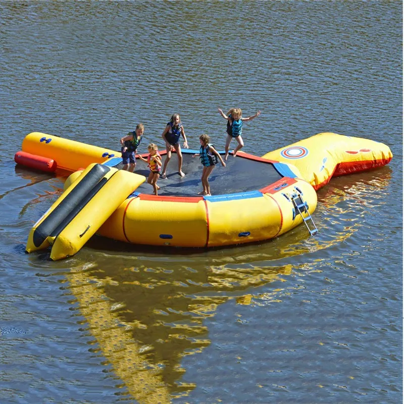 

Factory Custom Cheap Inflatable Sungear Water Trampoline Floating Trampoline Water Round Bouncer