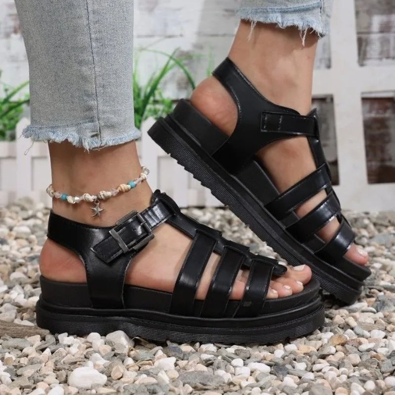 

Женские босоножки на высоком каблуке, летние удобные римские туфли на танкетке для женщин, непромокаемые сандалии на платформе, женские Sandalias De Mujer