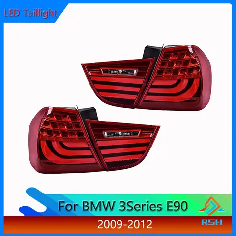 BMW 3 시리즈 E90 2009-2012 용 자동차 스타일링 미등 후면 DRL 안개 브레이크 회전 신호 반전 클리어런스 라이트 백 램프