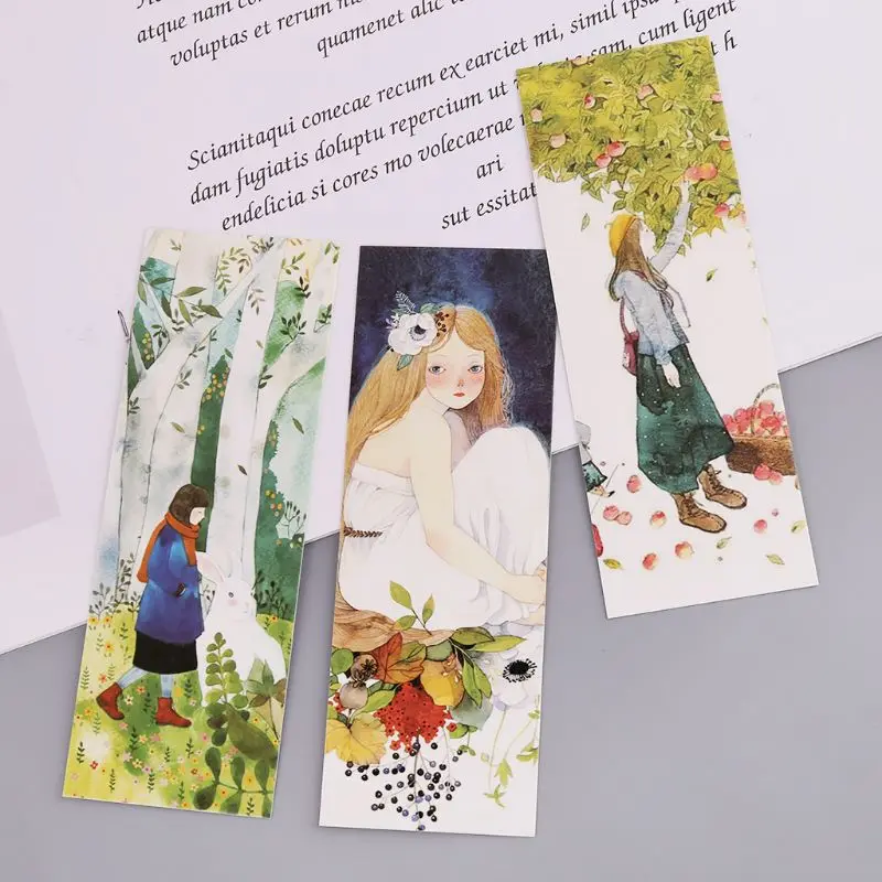 30 ชิ้นสาวที่คั่นหน้ากระดาษหมายเหตุป้ายข้อความหนังสือเครื่องหมายโรงเรียนซัพพลาย