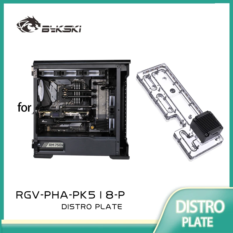 BYKSKI-solución de canal de agua con tablero acrílico, uso para carcasa Phanteks PK518(Evolv X)/reservatorio acrílico RGV-PHA-PK518-P