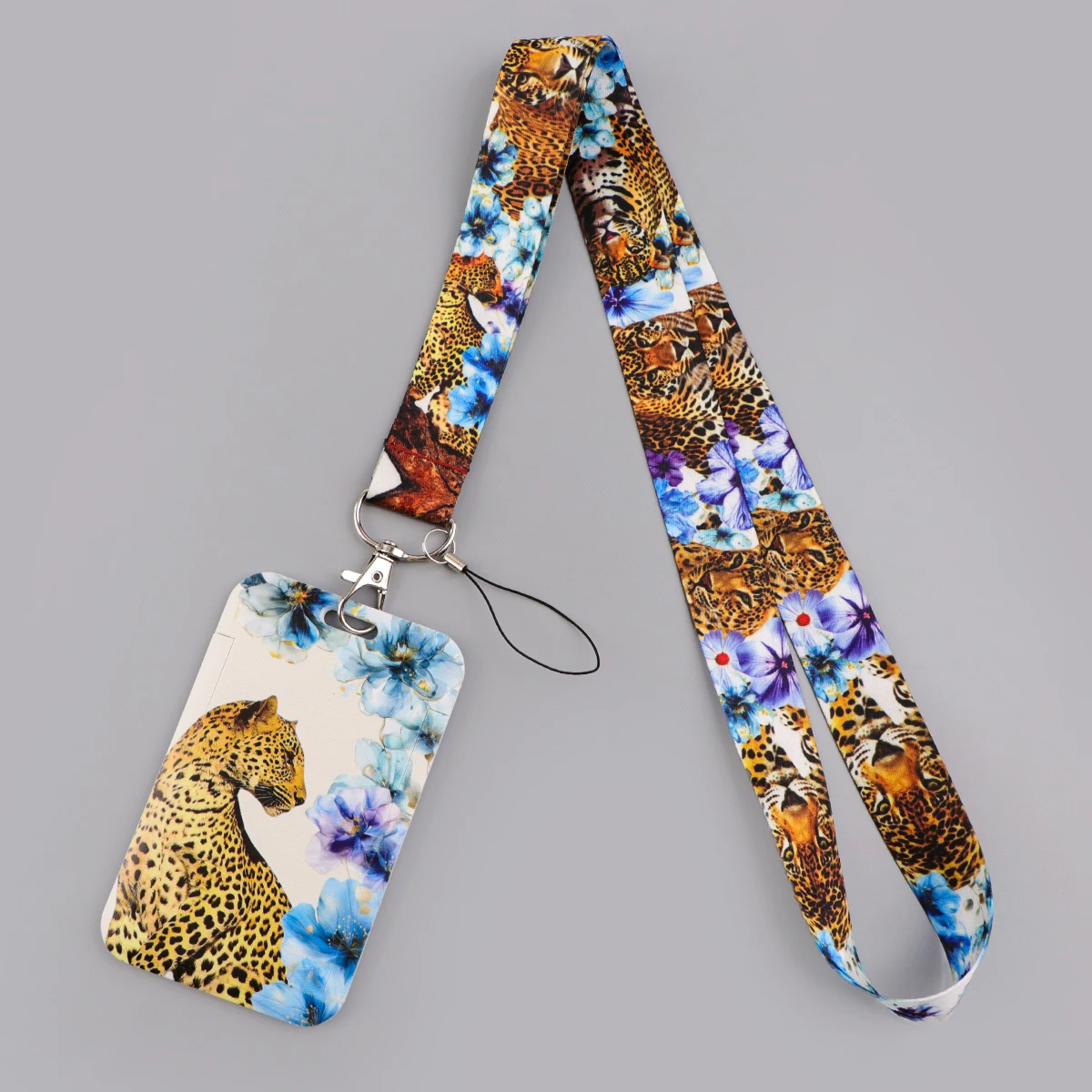 

LX1579 Ремешок с леопардовым узором, брелок для удостоверения личности, чехол для кредитной карты, подвеска для мобильного телефона, женский держатель для ключей, шейные ремни, держатель для значка