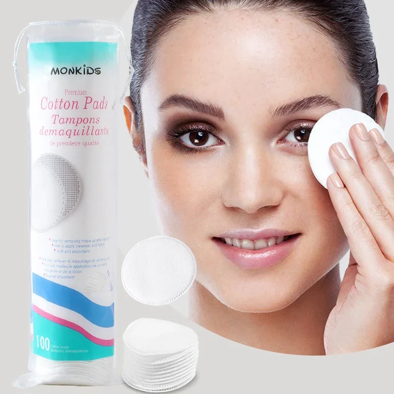 200 Uds. Almohadilla de algodón redonda suave y transpirable, almohadilla de algodón de doble cara, limpieza facial diaria y eliminación de maquillaje, ideal para trave