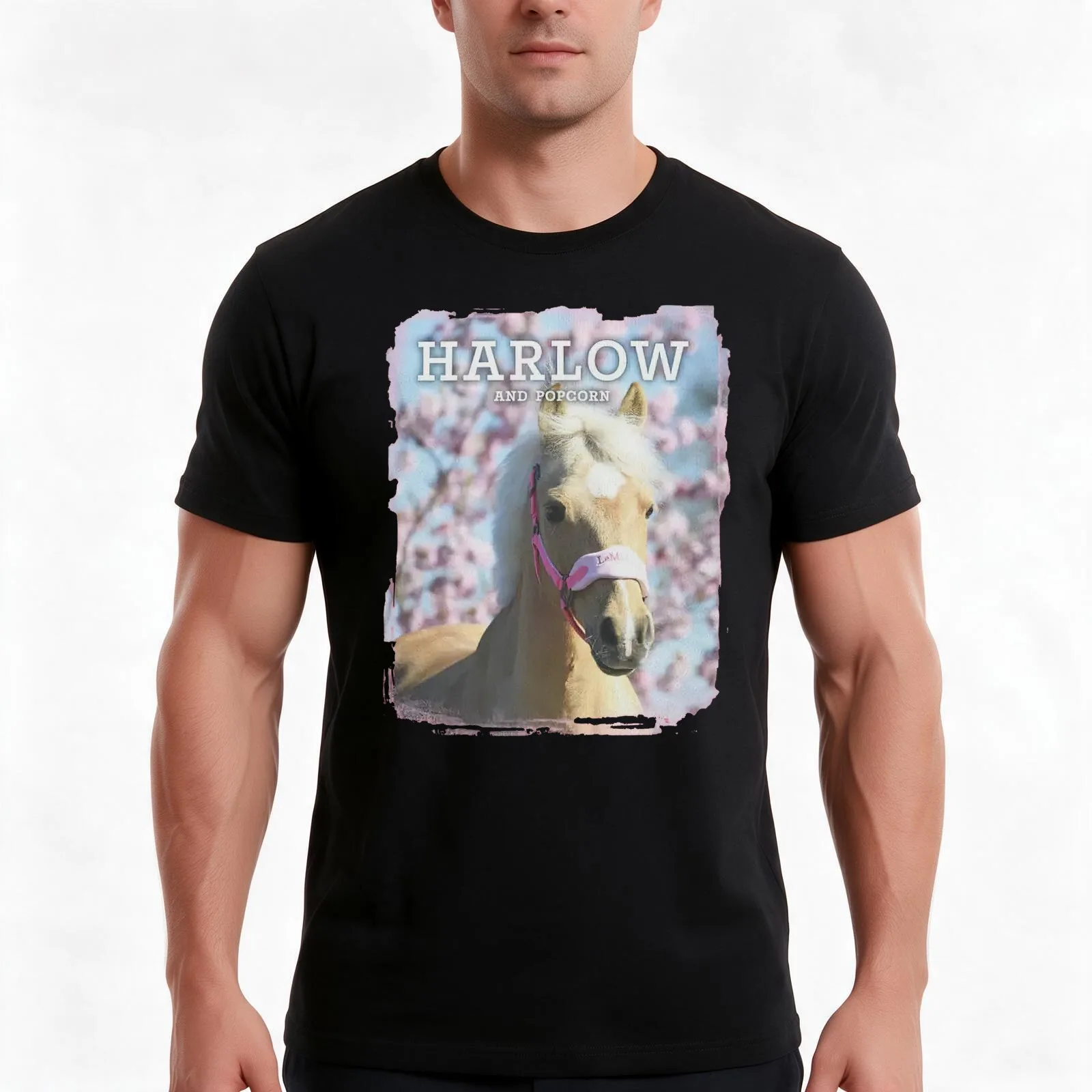 harlow and popcorn T-Shirt Summer Casual Cotton Tee Oversized Streetwear Tops Vintage Graphic Print Loose Fit Short Sleeve