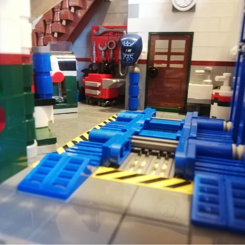 مدينة شارع عرض نموذج Moc قوالب بناء وحدات (الزاوية) نموذج المرآب التكنولوجيا وحدات كتل عيد الميلاد مجموعة لتقوم بها بنفسك لعبة الهدايا #5