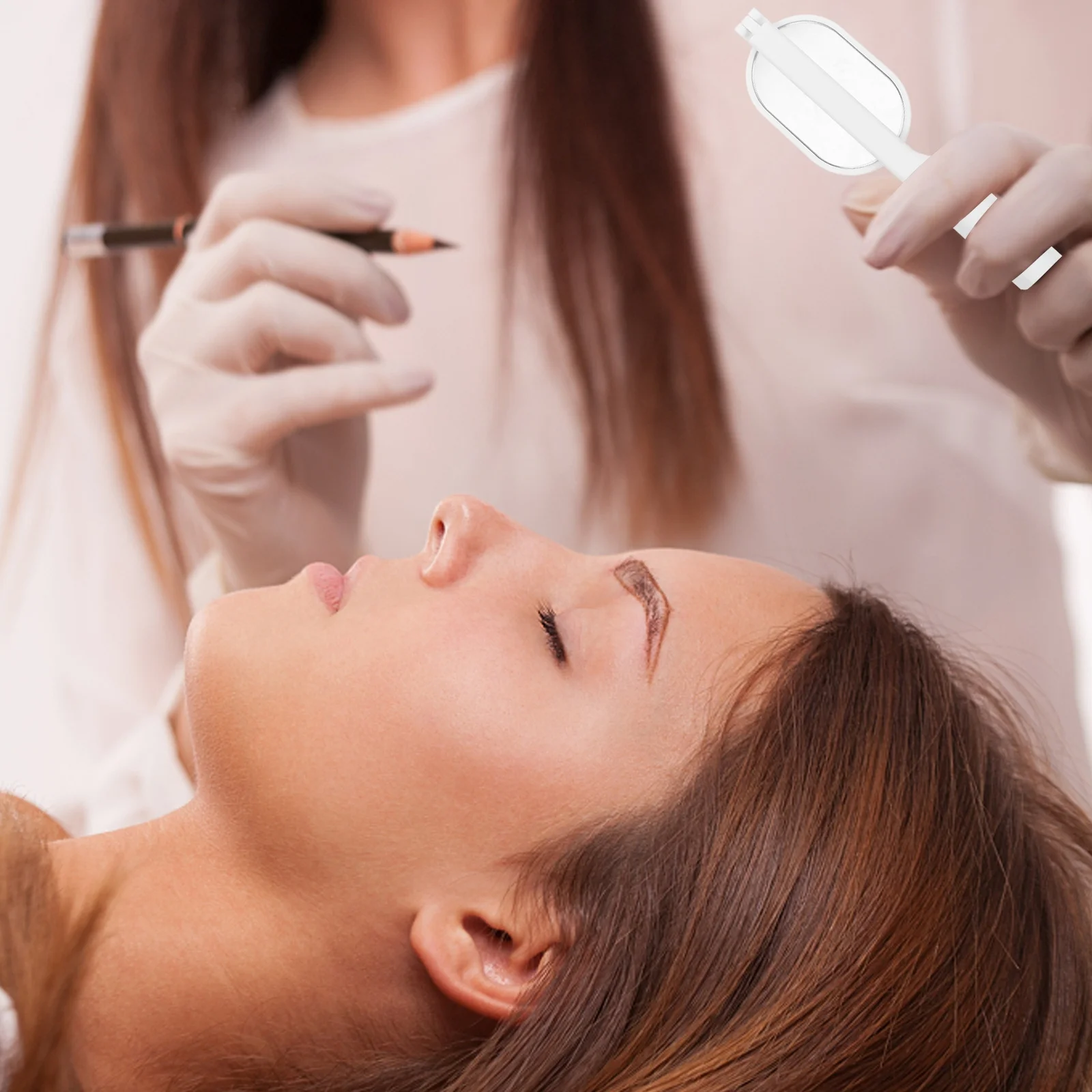 Espelho dobrável para extensões de cílios, leve, ajustável, portátil, compacto, verificação de cílios, ferramenta de salão de beleza