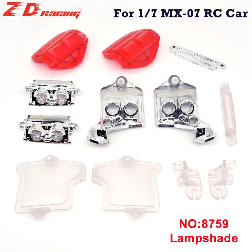 RC reflektor samochodowy ogon klosz do lampy połączenie dla ZD Racing MX-07 1/7 karoseria samochodu RC oprawa oświetleniowa abażur elementy dekoracyjne