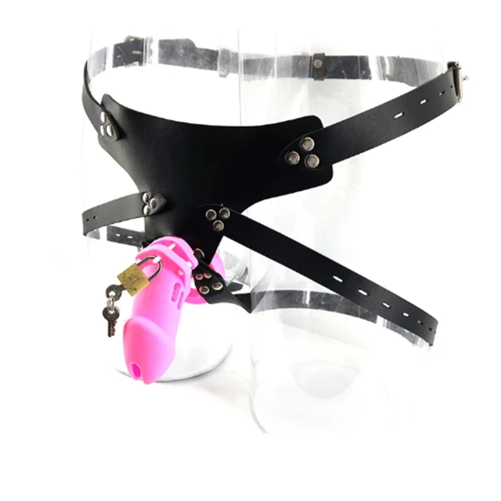 FRKO Colorful Soft Silicone Belt Male Chastity Cage Device With 5 Penis Rings Lock Cock BDSM Adult Games Sex Toys For Men 18+