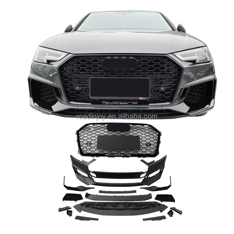 2017-2019 Facelift RS4 Body Kit for Audis A4 B9 Front Bumper with grille upgrade to   bumper ABS material