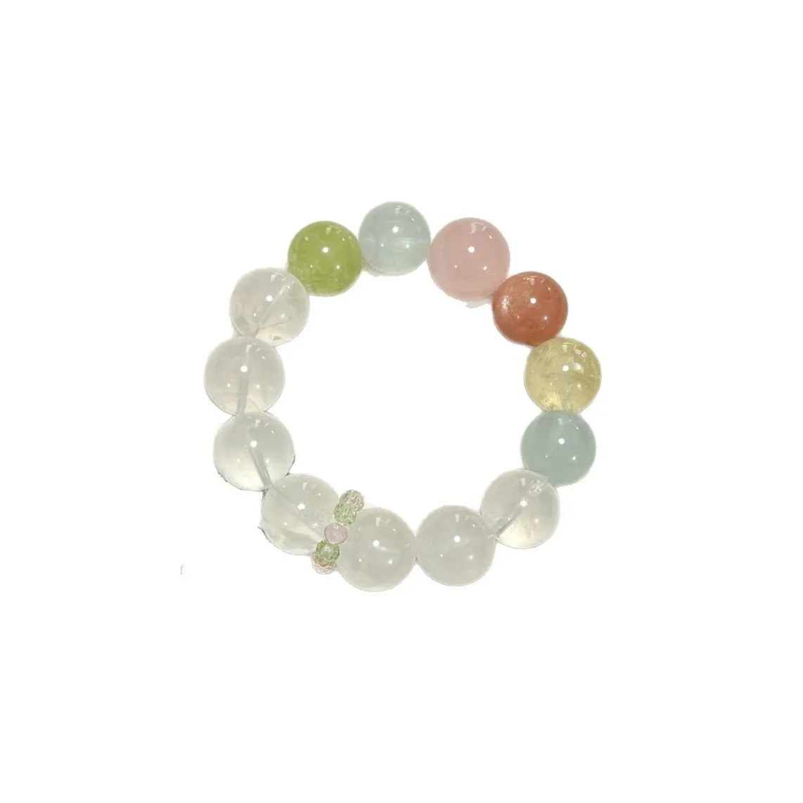 Multi-stone Beaded Bracelet Hand-strung Beads White Phantom Crystal Xiuyu Jade Blue Fluorite Rose Quartz Sunstone Women's