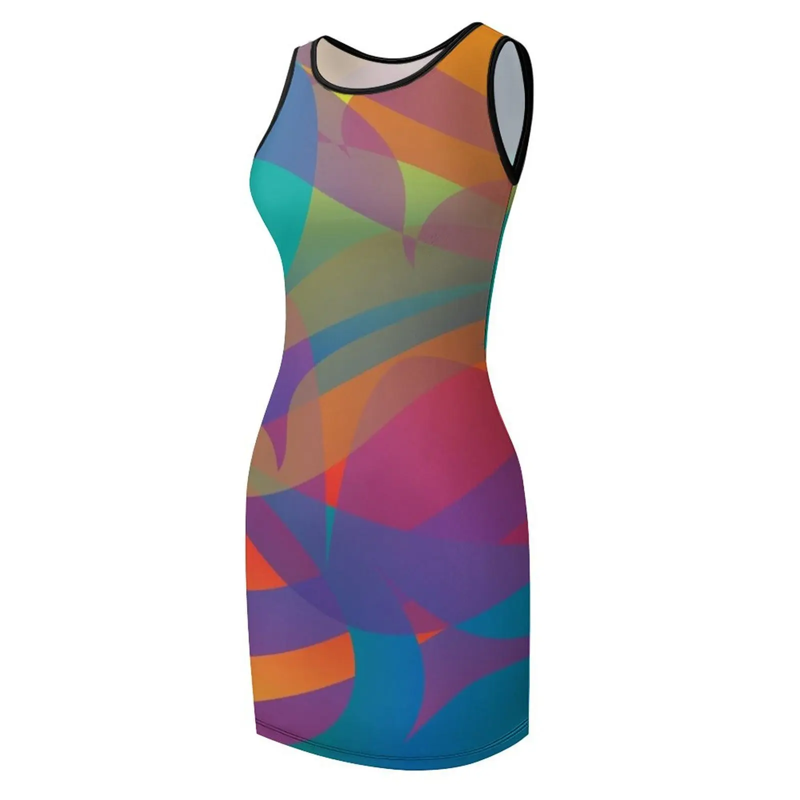 抽象的なフォルムライン 1 ノースリーブ サンドレス カクテルドレス 女の子用ドレス 女性用ドレス 2025 プロム用ドレス