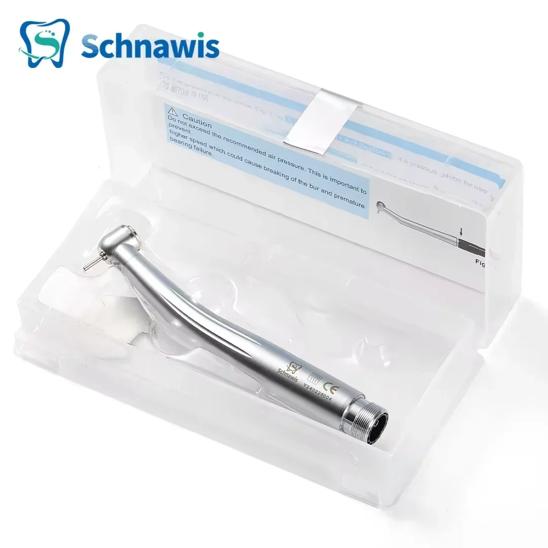 Dental LED High Speed Handpiece Standard Head Push Button Three Water Spray E-generator Air Turbine 2/4 Holes Dentist Instrument