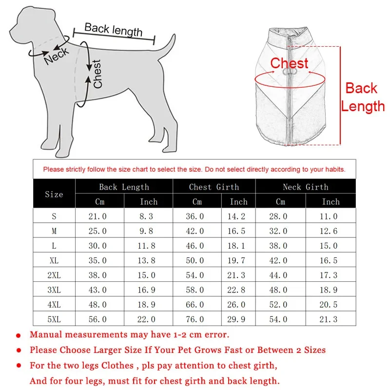 Big Dog Clothes for Small Large Dogs Cats Autumn Winter Waterproof Warm Fleece Puppy Jacket Coat Golden Retriever Pet Costumes