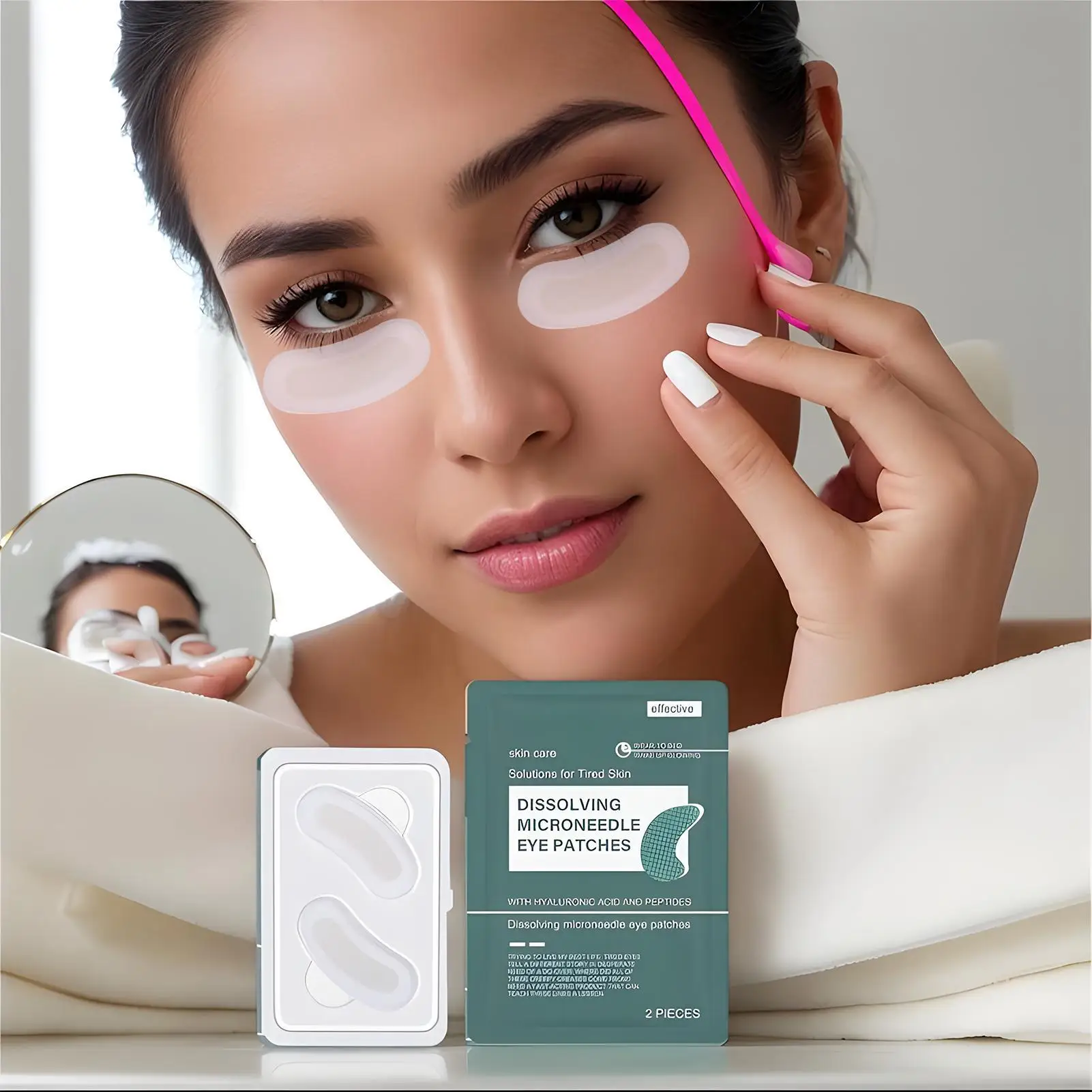 Hyaluronic A cid Dissolving Microneedle Eye Patches Hydrogel Eye Mask Anti-Aging Repair For Wrinkles Dark Circles Puffiness Fine