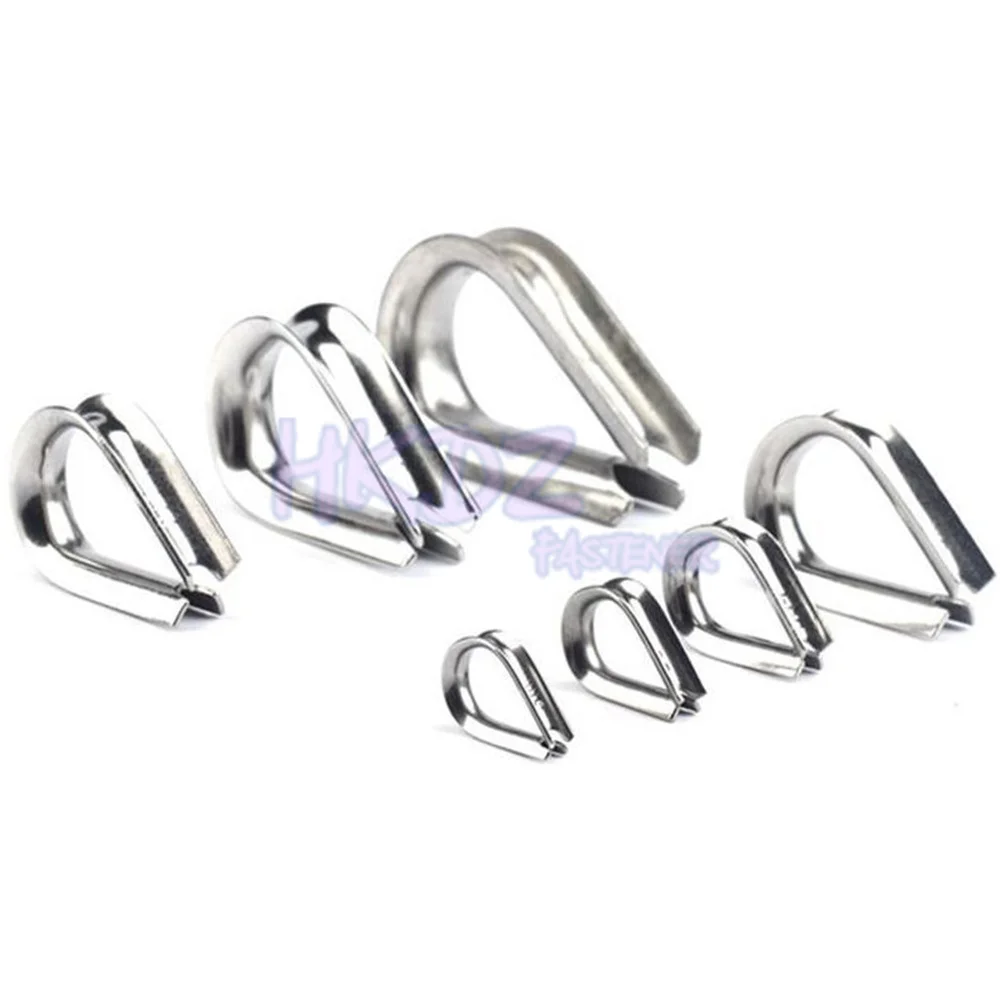 316 stainless steel wire rope protection Clamps M2 M3 M4 M5 M6 M8 M10 M12-M28Ringging anchor Line Thimbles Ring Clamp Wire Loop