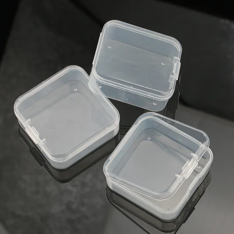 

5.5x5.5x2.1cm square Plastic Storage Box Jewelry Container Transparent Square Box Case Container for Jewelry Beads Earrings