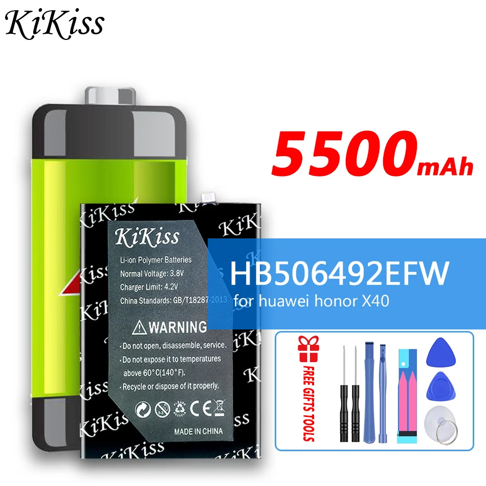 

KiKiss Battery HB506492EFW 5500mAh for huawei honor X40 Bateria