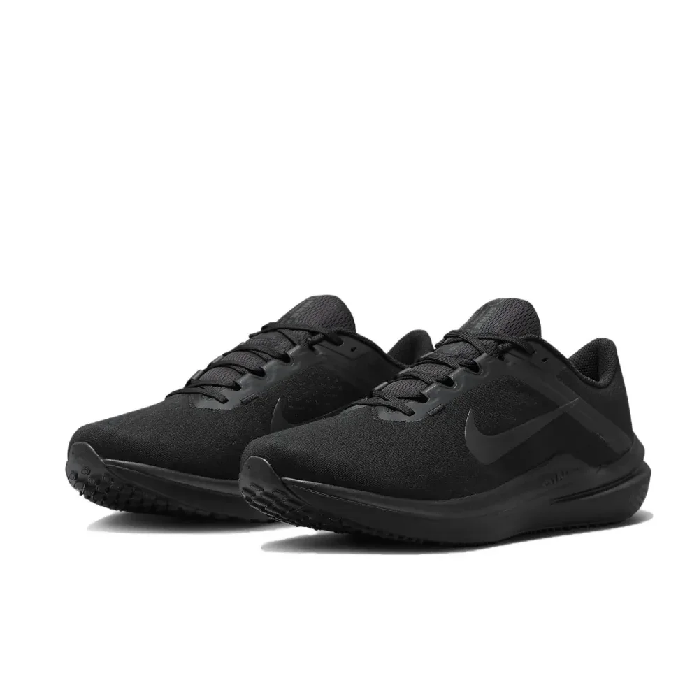 Nike Black Zoom winflo 10 Cómodas zapatillas bajas para correr, zapatillas deportivas antideslizantes para hombres y mujeres