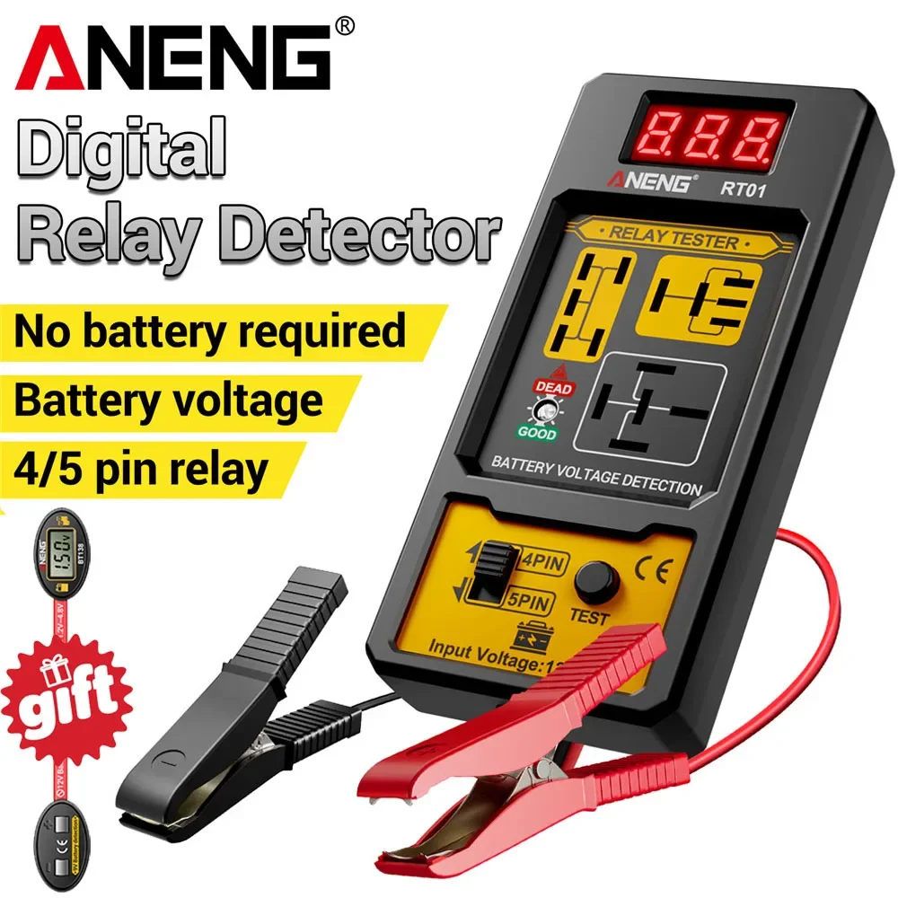 ANENG RT01 Car Battery Relay 11-25V Detector BT138 Battery Level Tester Portable Car Tools For Auto Repair Mechanic Car Tools