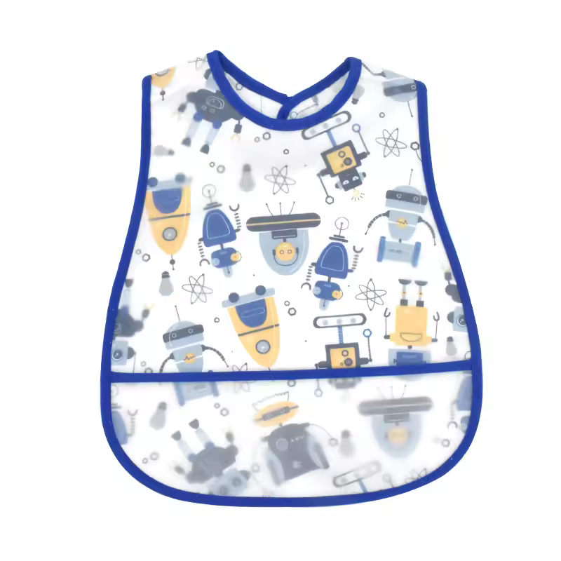 2023New Cartoon Pattern EVA Waterproof Pocket Lunch Feeding Bibs Adjustable Baby Bibs Cute Children Baby Apron Kids Burp Cloths - Image 32