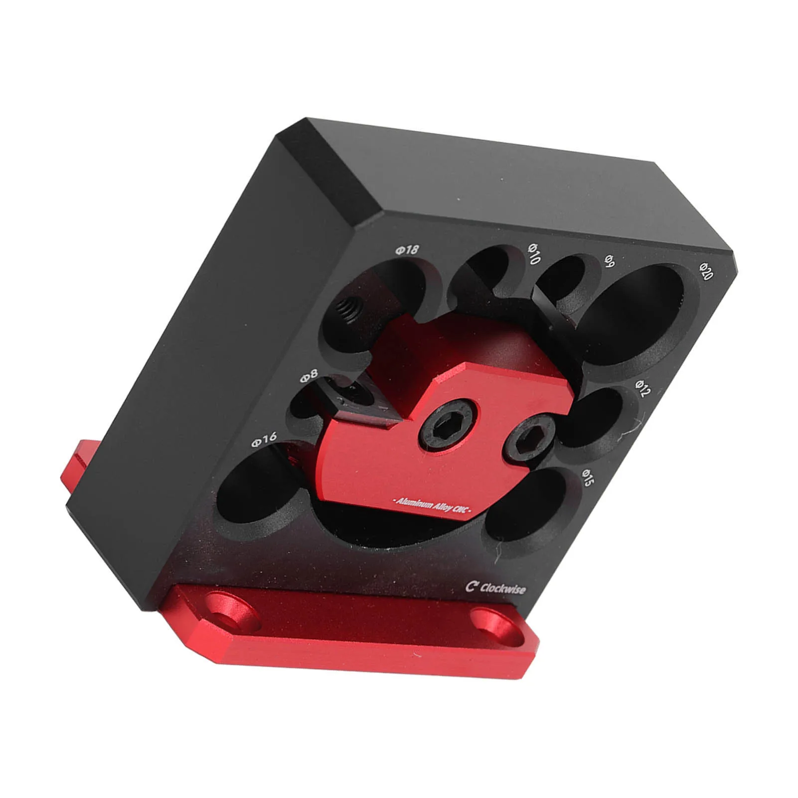 Plantilla para hacer pasadores ajustable, plantilla para hacer pasadores de varilla redonda, aleación de aluminio negra y roja, larga vida útil para madera maciza