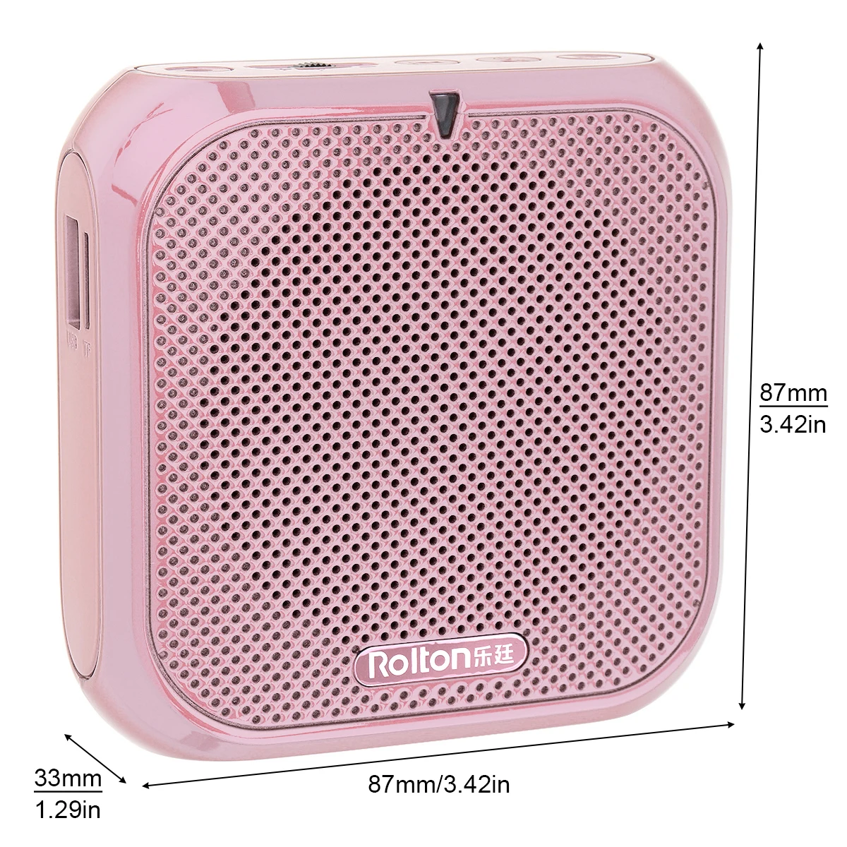 Rolton Mini Original Sound Megaphone Portable Voice Amplifier Waist Band Clip Loudspeaker Support USB FMRadio TF MP3 Player 133g