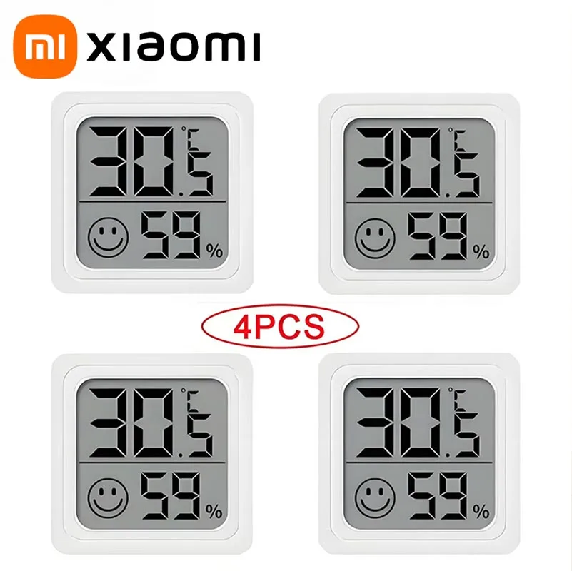 【セール中】Xiaomi ミニ LCD デジタル温度計湿度計屋内室温湿度計センサーゲージ気象観測所 4 個セット