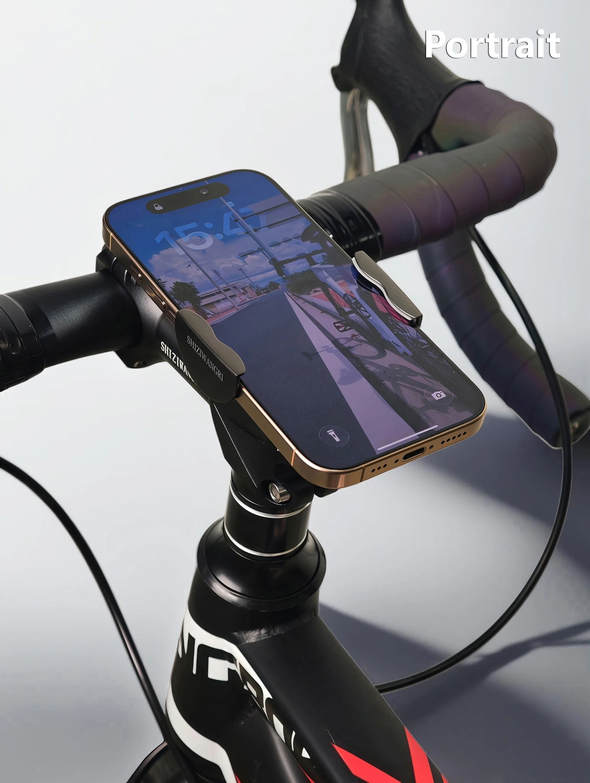 Versteckter Fahrradhalter 360 ° Drehbarer Aluminium-Verstellbarer Fahrrad-Handyhalter für Vertikale Montage – Detail 6