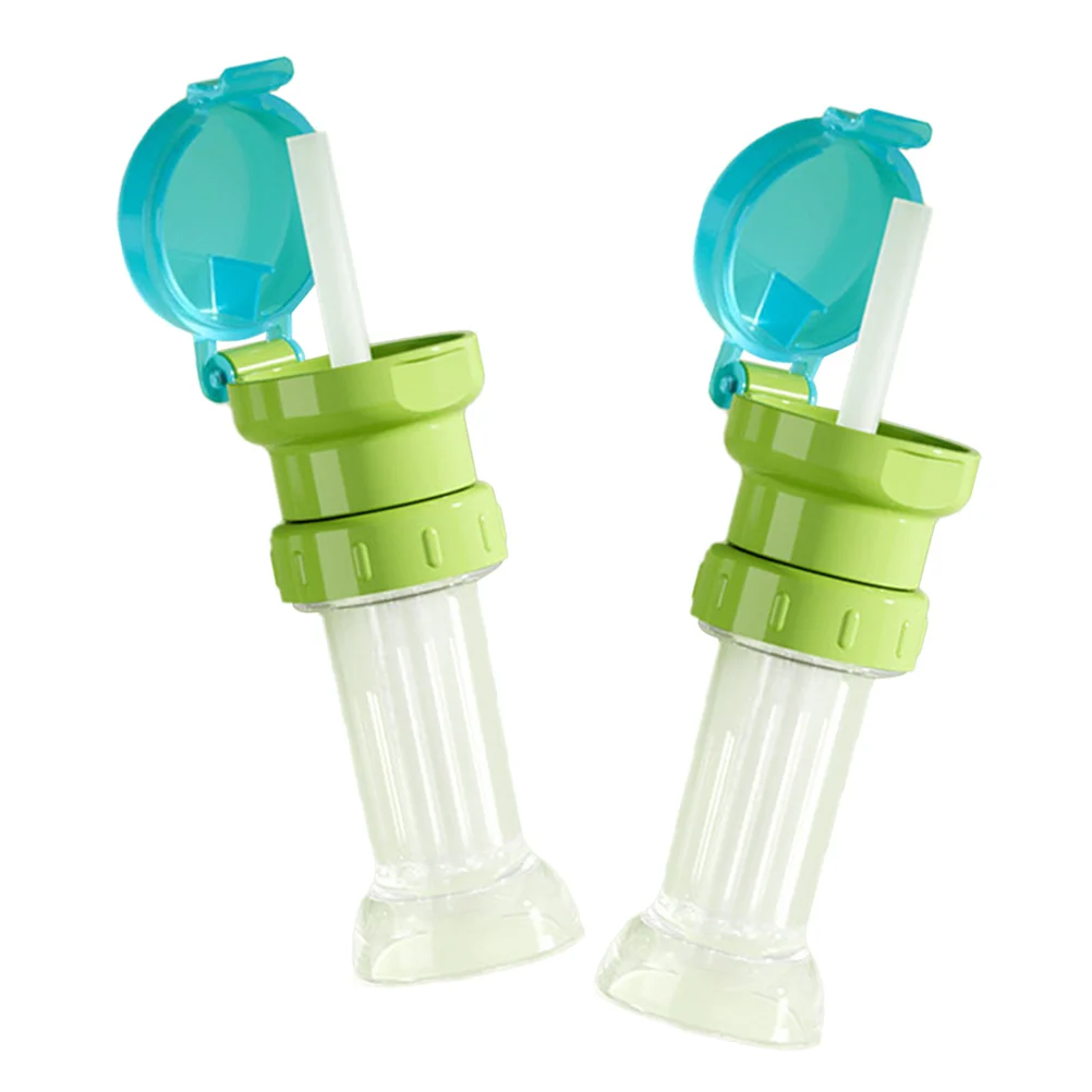 

2pcs Sippy Straw Cap Anti-spill Bottle Mouth Conversion Cover Baby Toddler Beverage Bottle Lid Juvenile Feeding Supplies