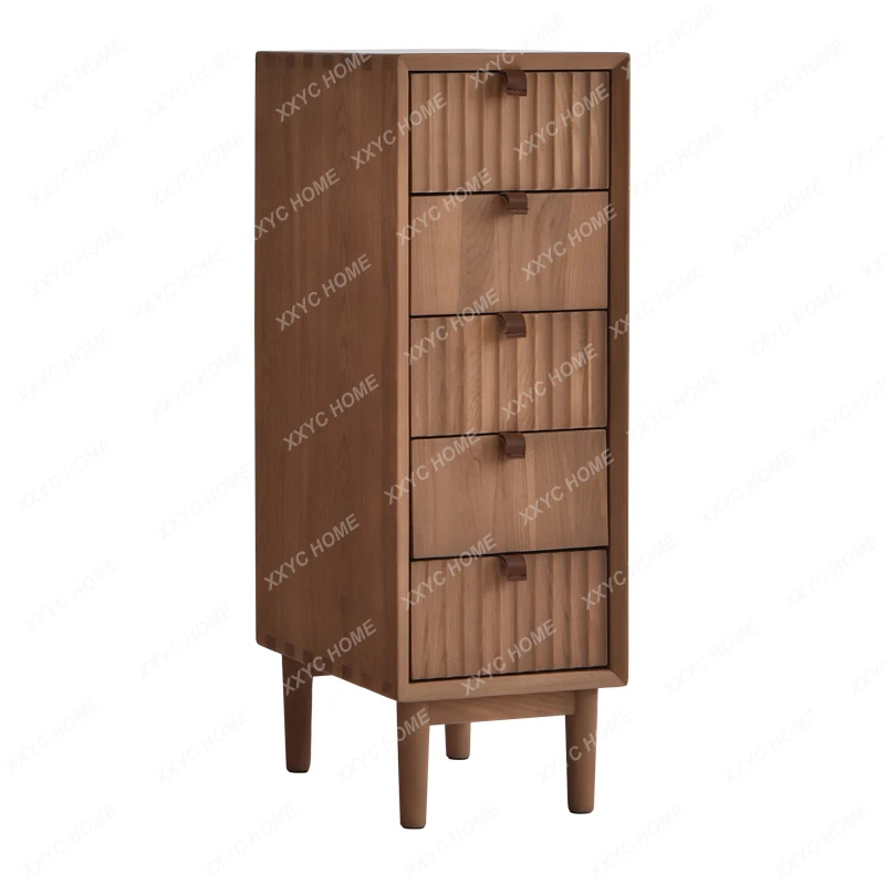 

Wudou solid wood living room small vertical cabinet ash wood corner drawer bedroom storage