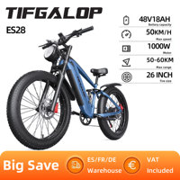 TIFGALOP ES28 City Electric Bicycle ,1000W 48V18AHh TAll-Terrain Electric Bike ,26 inch Fat Tire Mountain Off road E-bike