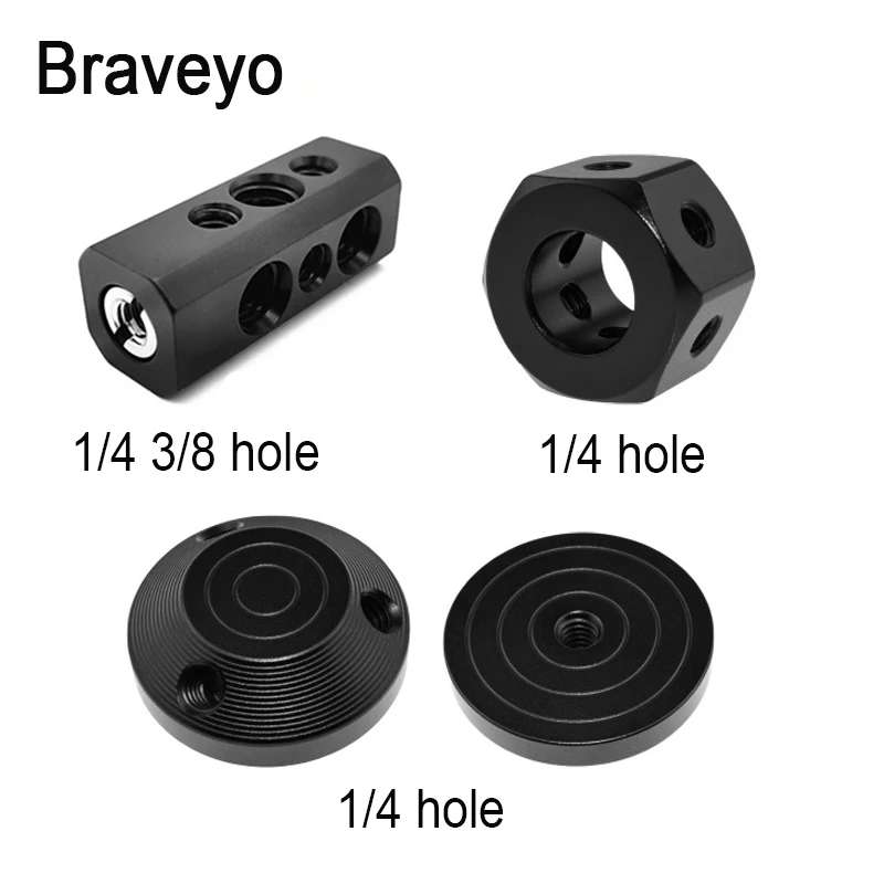 

1/4 or 3/8 inch Porous Conversion Seat Flash Lamp Microphone Hot Shoe Seat Tripod Mount Adapter DIY Photography Accessory