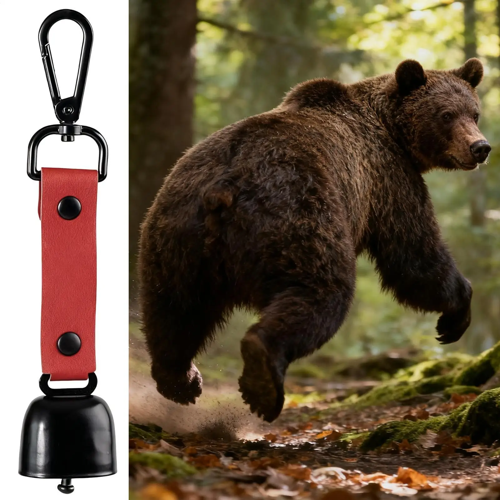 جرس أمان الدب مع حلقة تسلق مغناطيسية للدفاع عن النفس وأجراس الدب للسلامة في الهواء الطلق وتنبيه الحياة البرية للرياضة وركوب الدراجات الجبلية