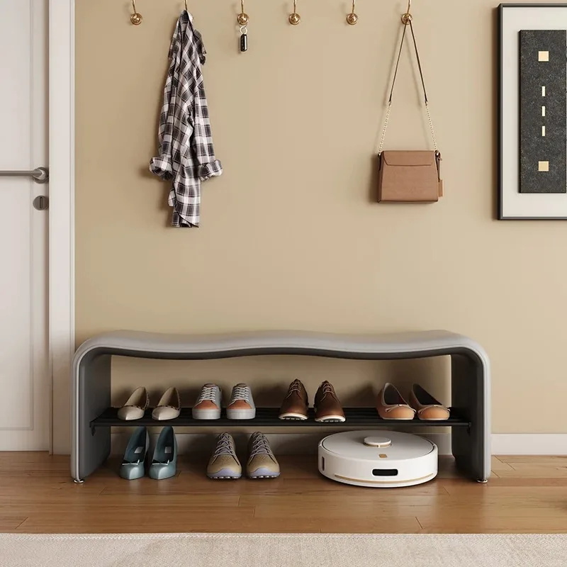 Professional Living Room Dining Shoe Cabinet Metal Slippers Fashion Entrance Hall Shoe Shelf With Seat Sapateira Home Furniture