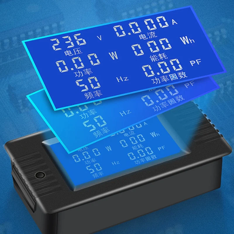 2 حزمة التيار المتناوب الجهد الحالي لوحة الطاقة متر LCD شاشة ديجيتال مقياس التيار الكهربائي المتعدد مع محول تيار سبليت الأساسية