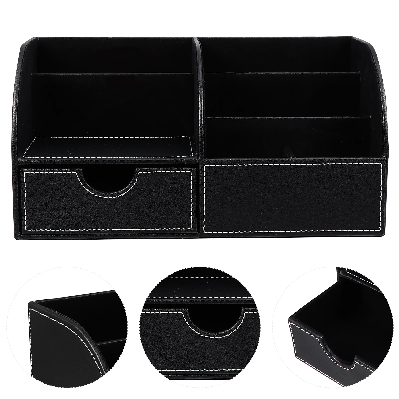 

PU Pen Holder Square Desktop Organizer Pen Storage Case Office School Stationery Supplies Pencil Holder