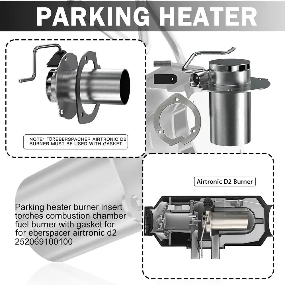 2KW Parking Heater Burner Insert Torches Combustion Chamber Combustor With Gasket 252069100100 For Eberspacher Airtronic D2 X2I0