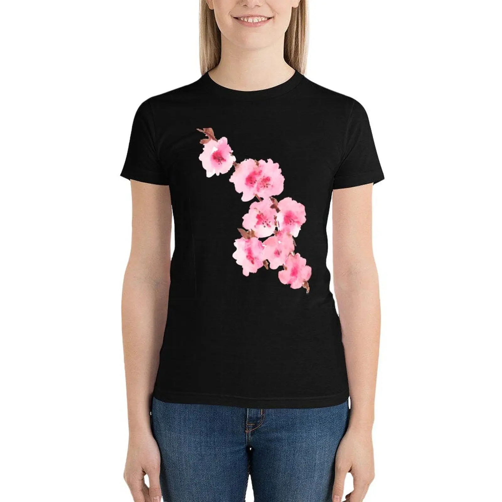 Sakura Cherry Blossom T-Shirt kawaii clothes summer clothes cute clothes Blouse white t shirts for Women