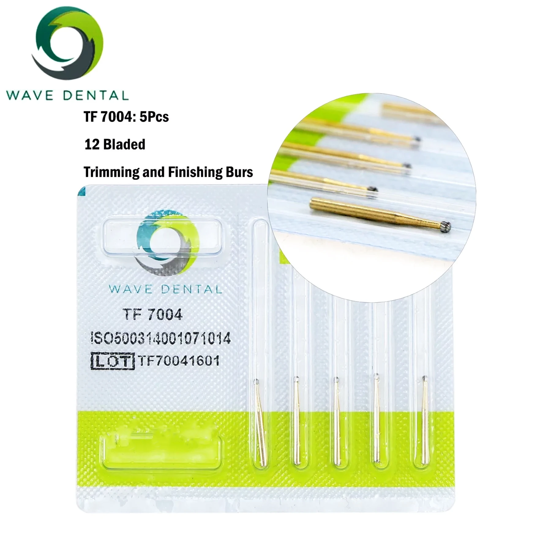 

5Pcs/Pack WAVE Dental Gold Trimming Finished And Finishing Bur TF7004