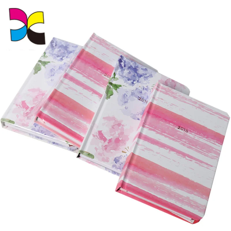 Personnalisé. A4 A5 B5 A6 taille bas prix usine fabrication impression couleur Journal relié cahier à couverture rigide