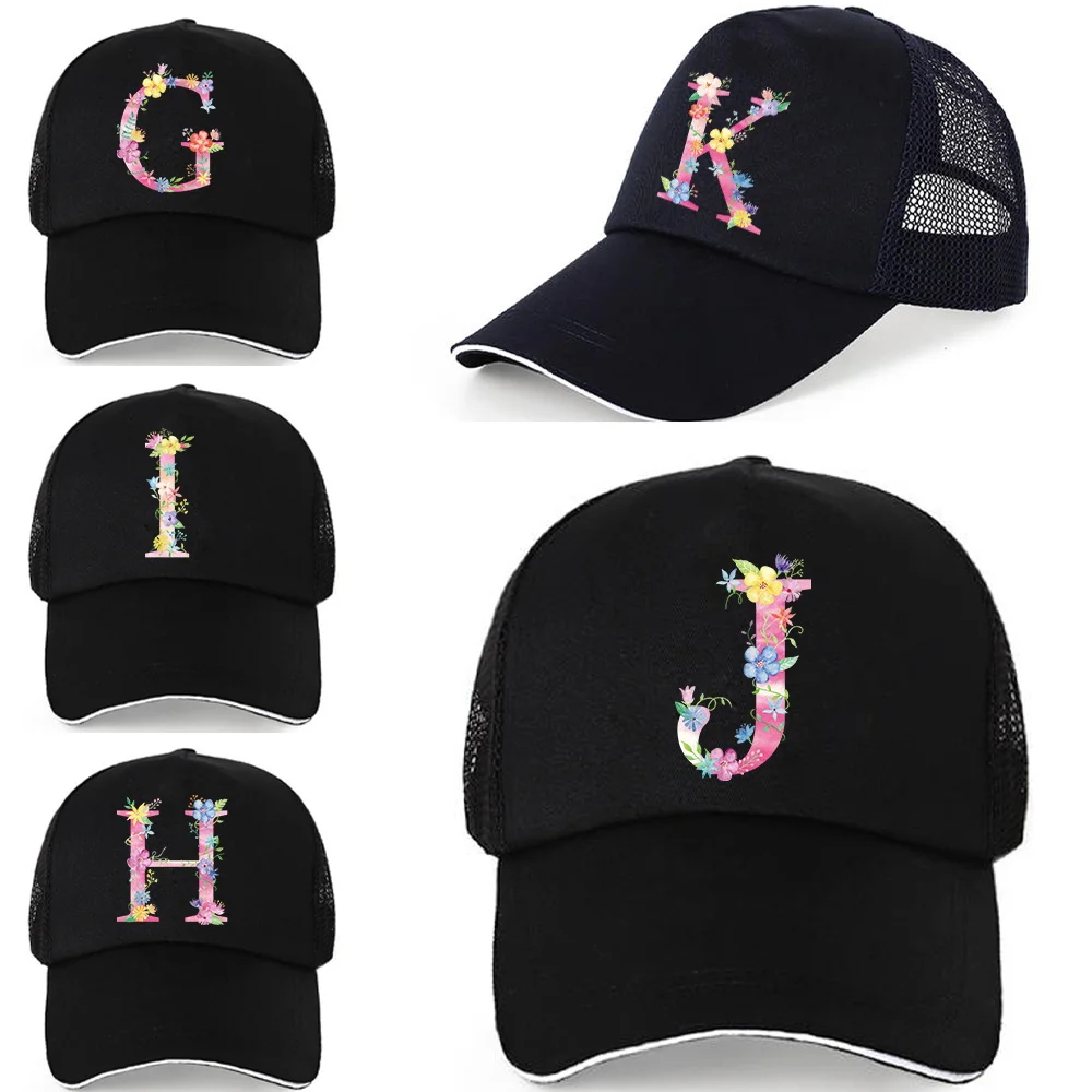 Mesh Cap 26 Pink Letter Letter Fashion Summer Breathable Long Brimsun Hat Men Women Outdoor Sports Hip Hop Hats Snapback Caps